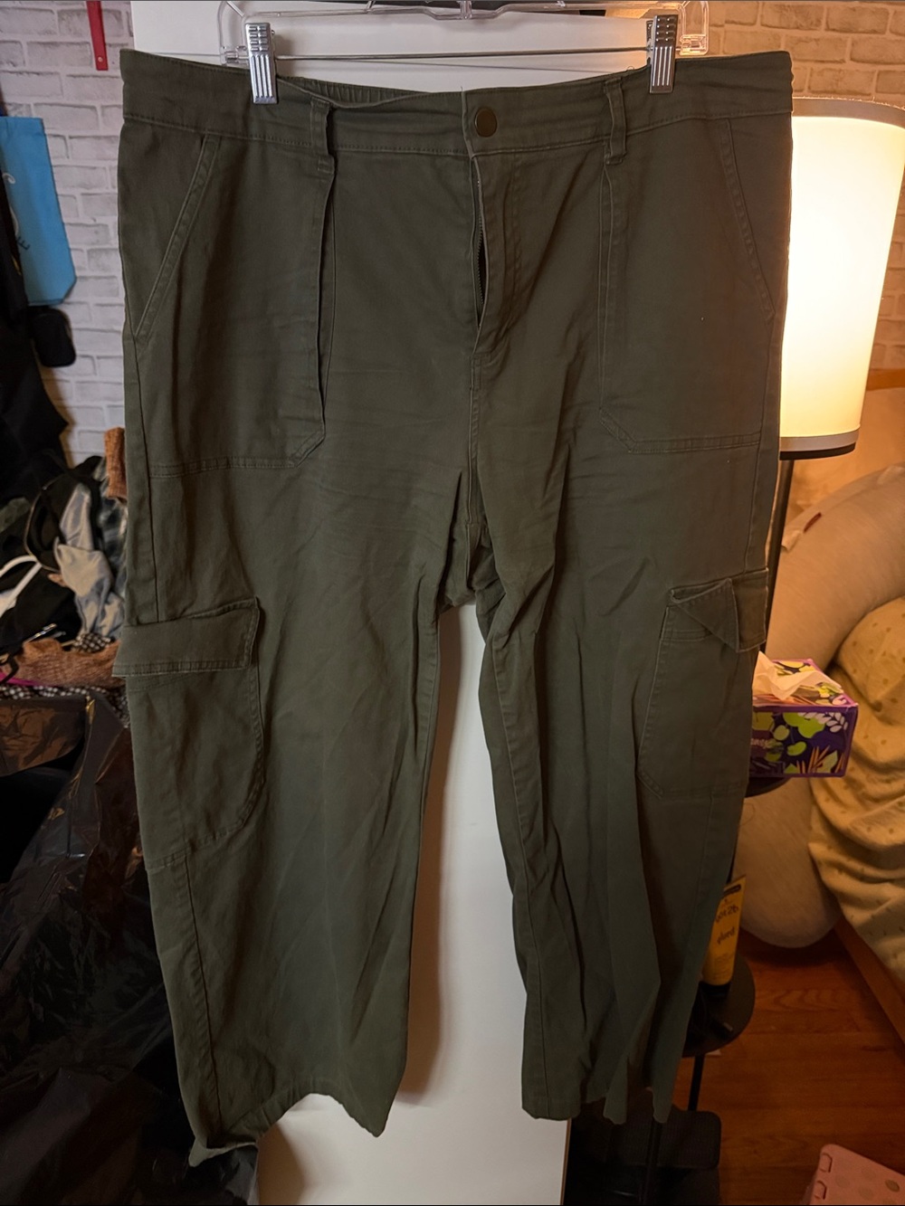 wild fable Olive Green Wide-Leg Cargo Jeans